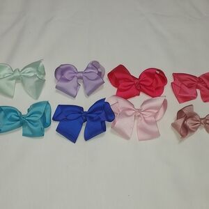 Vibrant Bow Hair Clips Set for Kids - 8 Pack